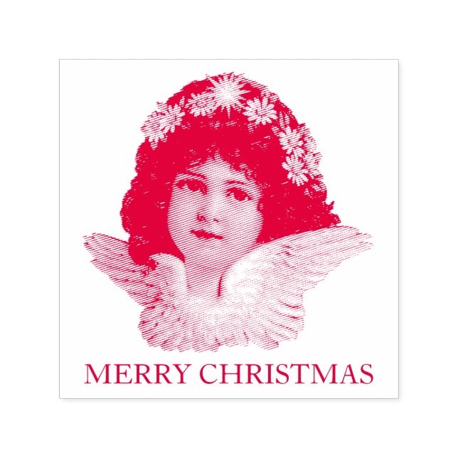 SELLO AUTOMÁTICO VINTAGE CHRISTMAS ANGEL RUBBER STAMP (Diseño)