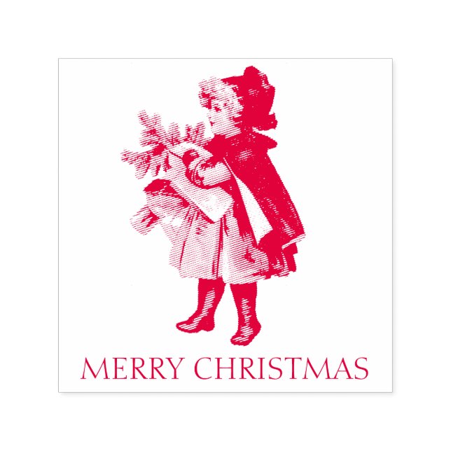 SELLO AUTOMÁTICO VINTAGE CHRISTMAS ANGEL RUBBER STAMP (Diseño)