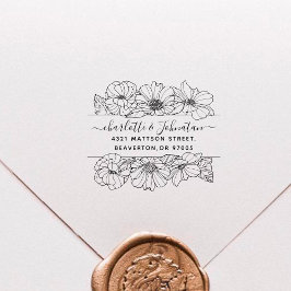 Sello Automático Vintage Flery Boda Return Address Elegant