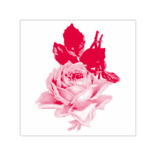 SELLO AUTOMÁTICO VINTAGE VICTORIAN RED ROSE RUBBER STAMPING