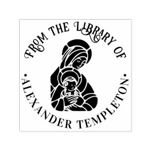 Sello Automático Virgen Madre María Niño Jesús Nombre del Libro de 