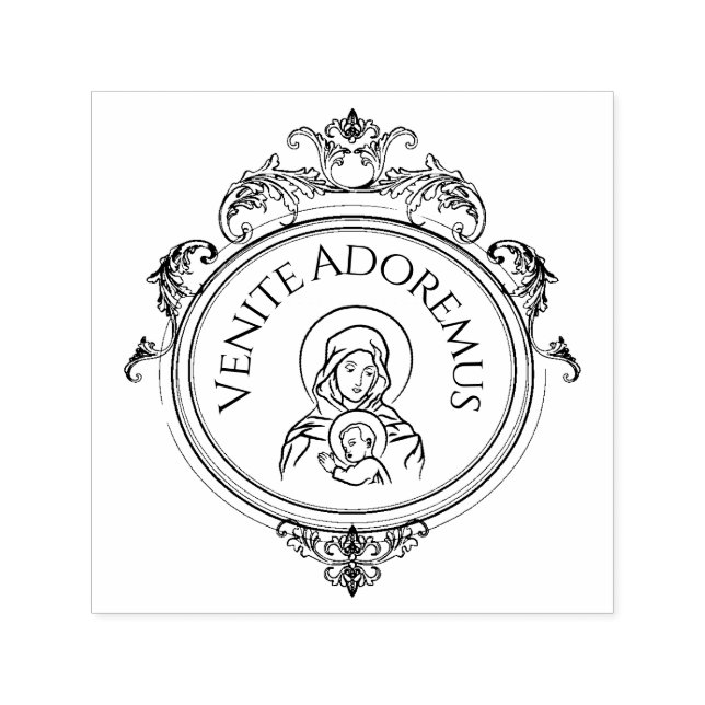 Sello Automático Virgen María Jesús Navidades Católico Religioso (Diseño)