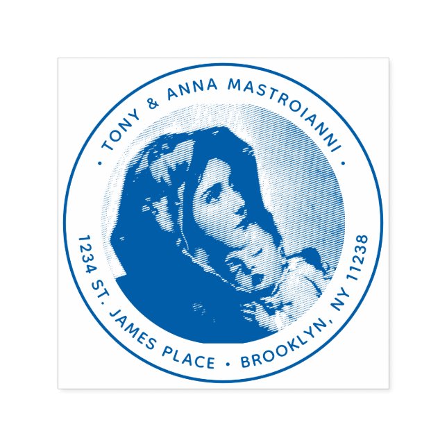 Sello Automático Virgin Mary & Jesus Navidades Regreso Dirección (Diseño)