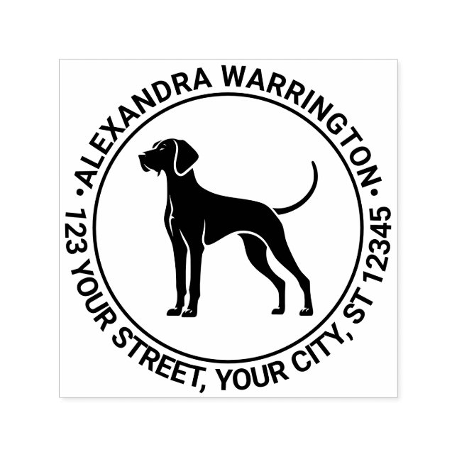 Sello Automático Vizsla Perro en pie Silk Nombre Dirección de devol (Diseño)