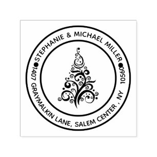 Sello Automático Volver dirección Árbol de Navidad moderno