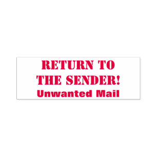 Sello Automático ¡"Vuelva al remitente! ", "correo indeseado "
