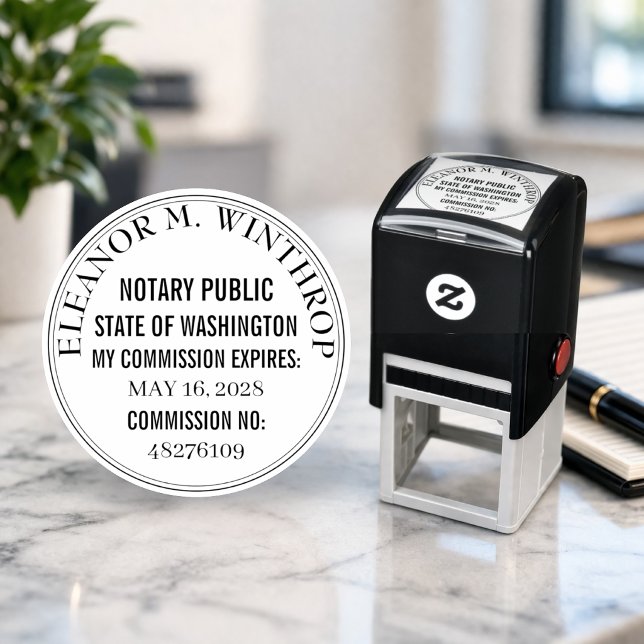 Sello Automático Washington Notary Public Round  (Subido por el creador)
