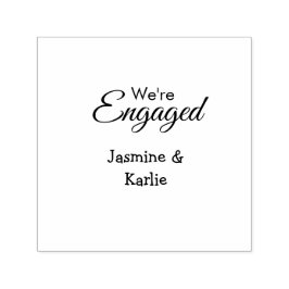 Sello Automático We are engaged couple name romantic stylish simple