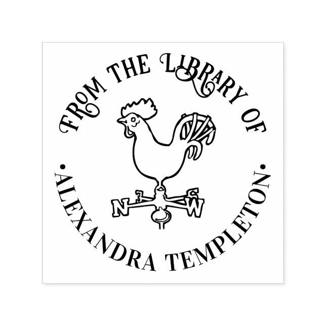 Sello Automático Weathervane #5 Round Library Book Name (Diseño)