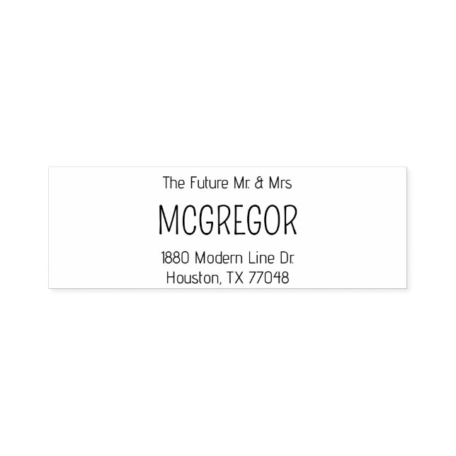 Sello Automático Wedding Stamp Future Mr. Mrs. Last Name Engagement (Diseño)