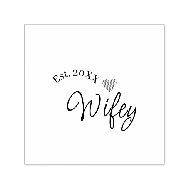 Sello Automático Wifey red heart est. Year future wife valentine's  (Diseño)
