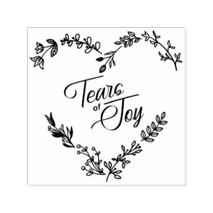 Sello Automático Wildflowers Heart Tears of Joy Wedding Quote