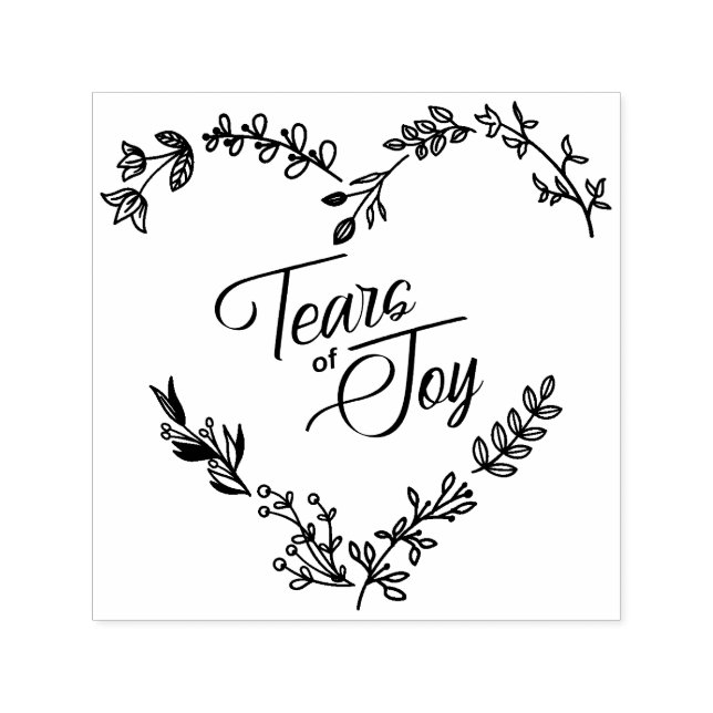 Sello Automático Wildflowers Heart Tears of Joy Wedding Quote (Diseño)
