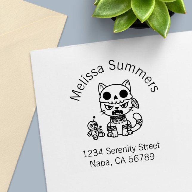 Sello Automático Witch Cat Voodoo Doll Arch Address (Subido por el creador)