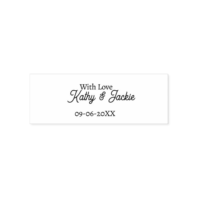 Sello Automático With love add couple name wedding simple minimal  (Diseño)