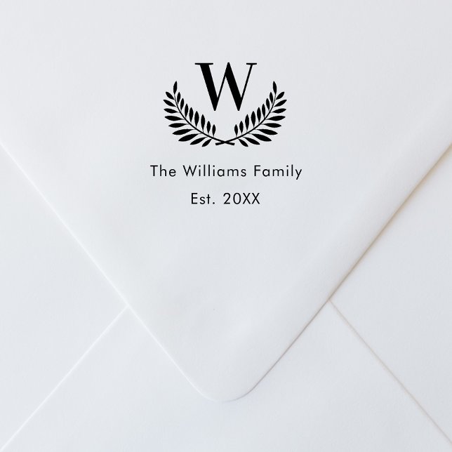 Sello Automático Wreath de laurel clásico monograma familiar (Subido por el creador)