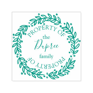 Sello Automático Wreath dibujada a mano propiedad de Name