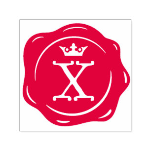 Sello Automático X - Letra inicial de la corona gótica sellada de c