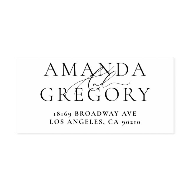 Sello Automático Y Script Elegant Names Self-Infling Rubber Stamp (Diseño)