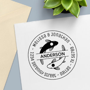 Sello Automático Yin-Yang Fish Pareja de la familia Dirección 4