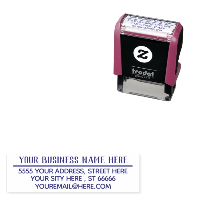Sello Automático Your Address Name Email Business Stamp Example (In Situ)
