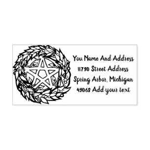 Sello Automático Yule Wreath Pentacle Pagan
