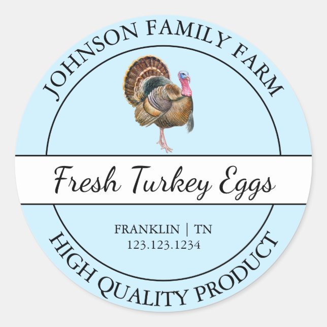 Sello azul de huevo turco fresco de granja (Anverso)