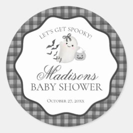 Sello Baby Shower Black Gingham Little Boo Ghost