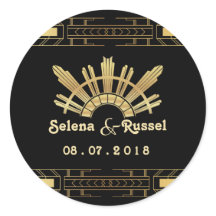 Sello Boda Art Deco de Belleza Clásica