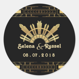 Sello Boda Art Deco de Belleza Clásica