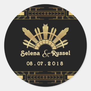 Sello Boda Art Deco de Belleza Clásica