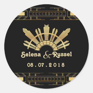 Sello Boda Art Deco de Belleza Clásica