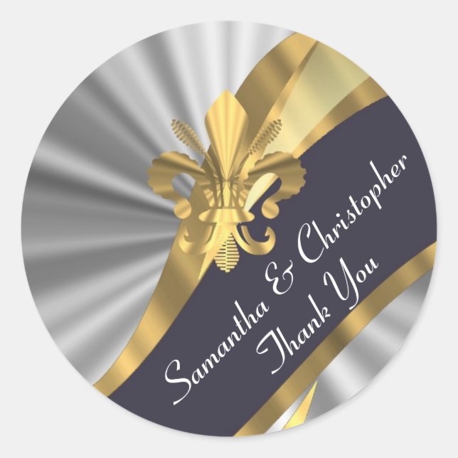 Sello boda plateado, dorado y negro (Anverso)