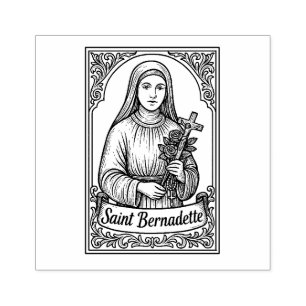 Sello católico de caucho de San Bernadette