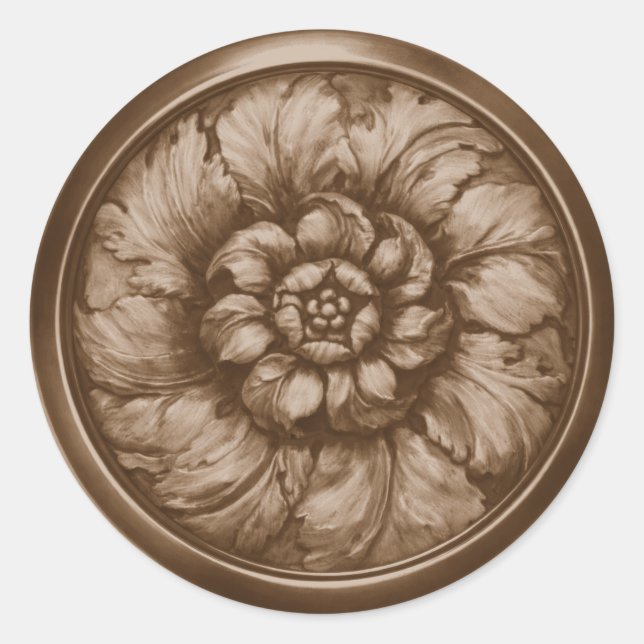 Sello con aspecto repujado barroco vintage de choc (Anverso)
