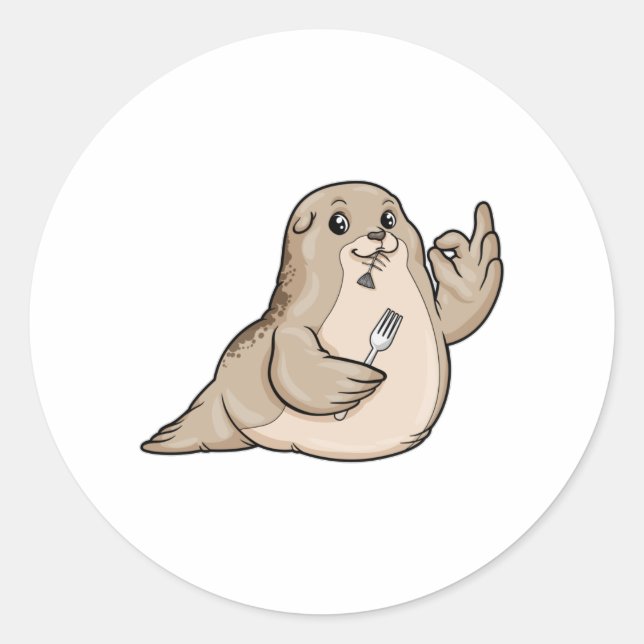 Sello con pescado y horquilla (Anverso)