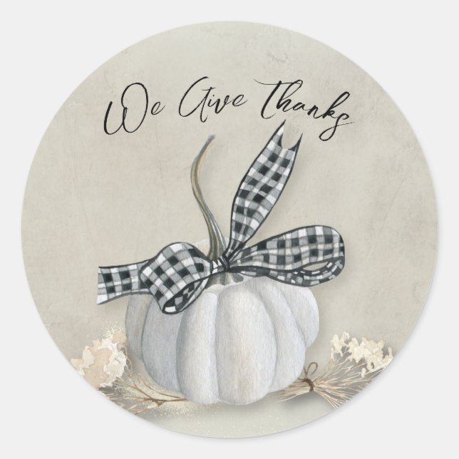 Sello de Acción de Gracias elegante de la Calabaza (Anverso)