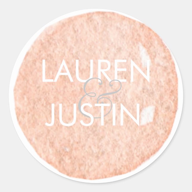 sello de acuarela Monograma Pegatina redondo (Anverso)