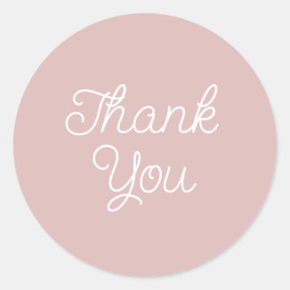 Sello de agradecimiento de color rosa malva con ca