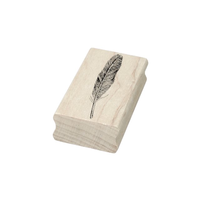 Sello de arte de caucho ilustrado de plumas antigu (Sello)