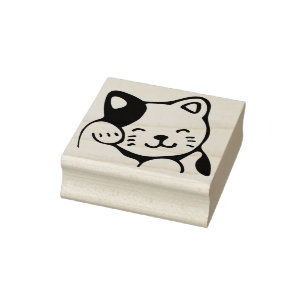 sello de arte de gato afortunado