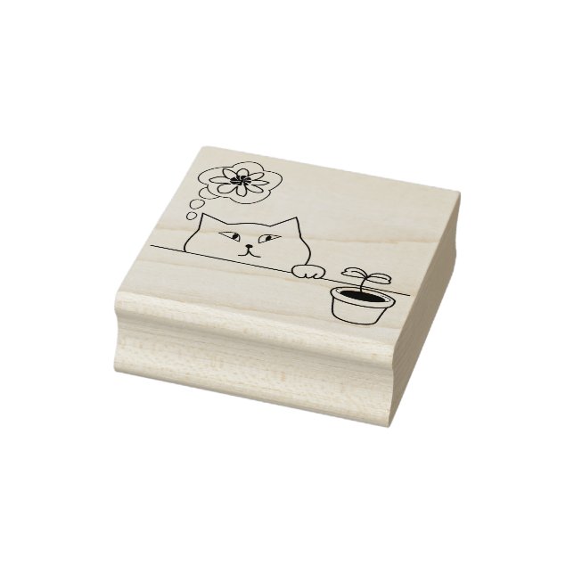 sello de arte de gato flor (Sello)