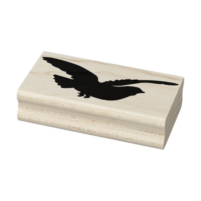 Sello de arte de goma de la silueta de aves volado (Sello)