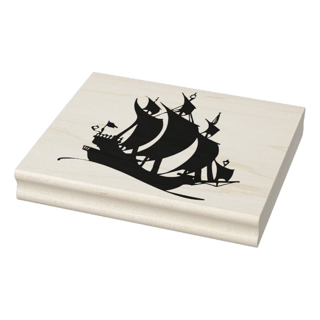 Sello de arte de goma de viejo barco pirata (Sello)