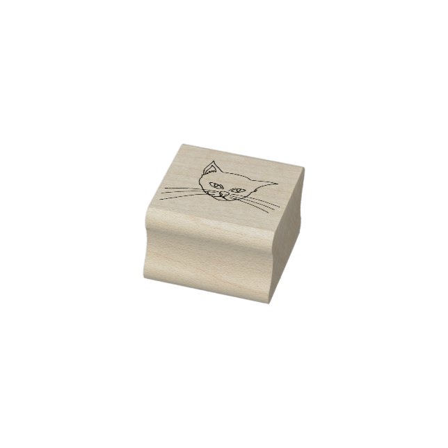 Sello de arte de ilustracion de cara de gato (Sello)