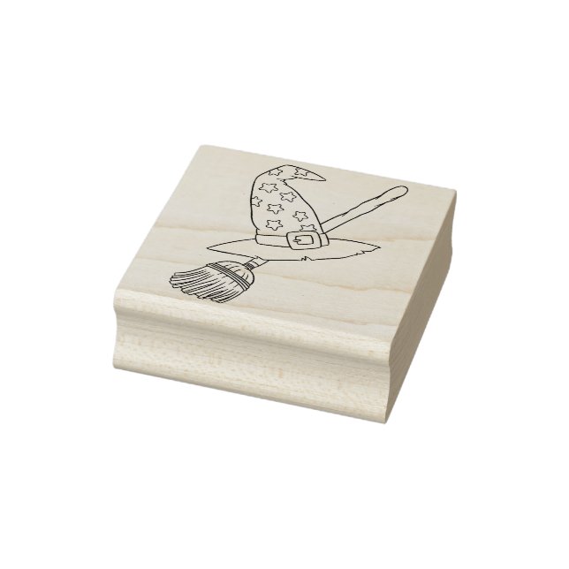 Sello de arte de ilustracion de gorra de escobas y (Sello)