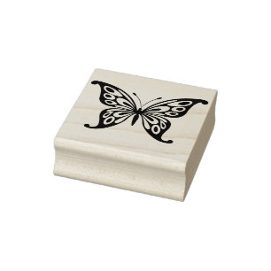sello de arte de ilustracion de mariposa