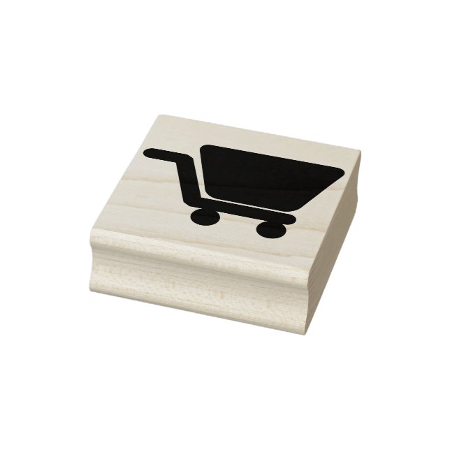 sello de arte de la silueta del carro de la compra (Sello)