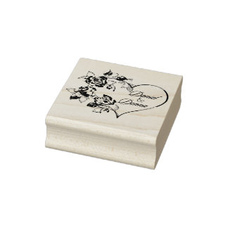Sello de arte de madera Boda personalizado