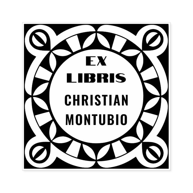 Sello de Arte de Madera Ex Libris - Motivo Geométr (Impresión)